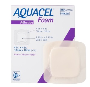 (3) Convatec 아쿠아셀폼 Adhesive 접착성 Acuacel Foam #420680 10cmx10cm(7cmX7cm) 10장/팩